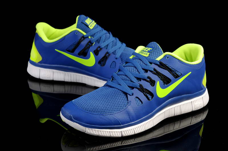 Nike Free Run 5.0 V2 Mens Running Shoes New Breathable Blue Olive Green (3)
